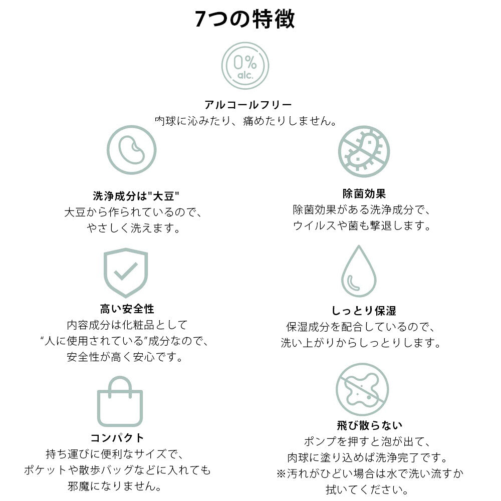 泡で簡単!犬 猫 肉球レスキュー 30mL 大豆の力で肉球 ケア 保湿 洗浄 なめても安全